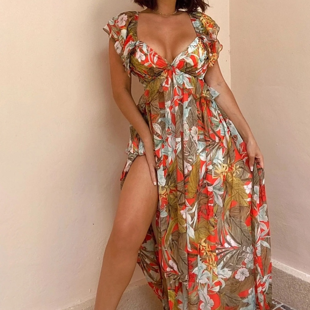 Floral Multicolor Maxi Dress 💐